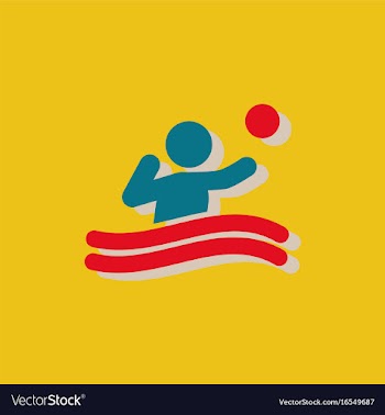 Swimming water polo players water polo match vector image