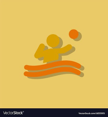 Swimming water polo players water polo match vector image