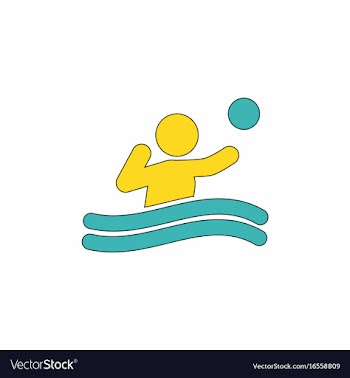 Swimming water polo players water polo match vector image