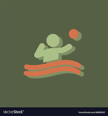 Swimming water polo players water polo match vector image