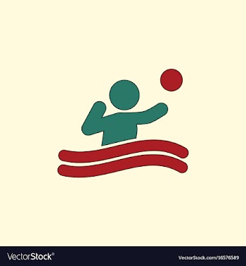 Swimming water polo players water polo match vector image