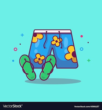 swimsuit with sandal cartoon