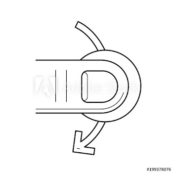 Swipe down vector line icon isolated on white background