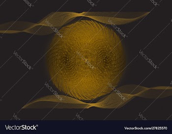 Swirl golden circle dark background vector image