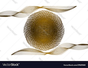 Swirl golden circle white background vector image