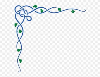 Swirls Clipart - Green Corner Border Design