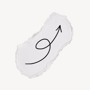 Swirly arrow doodle clipart, ripped | Free PSD - rawpixel
