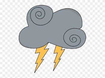 Swirly Gray Cloud With Lightning - Rain Clipart