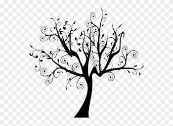 Swirly Tree Clipart - Bare Tree Black And White Clipart