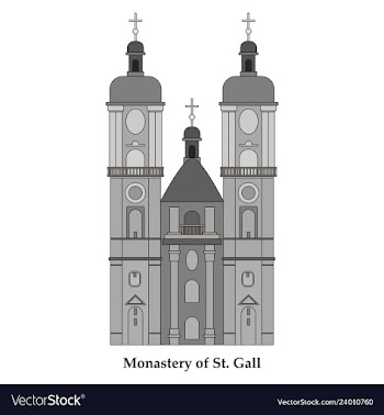 Switzerland abbey of saint gall travel flat icon vector image