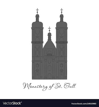 Switzerland abbey of saint gall travel flat icon vector image