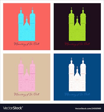 Switzerland abbey of saint gall travel flat icon vector image
