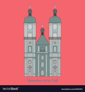 Switzerland abbey of saint gall travel flat icon vector image