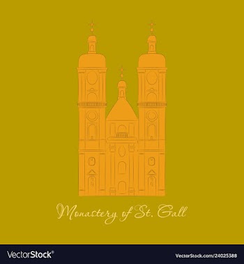 Switzerland abbey of saint gall travel flat icon vector image