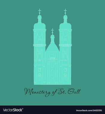 Switzerland abbey of saint gall travel flat icon vector image