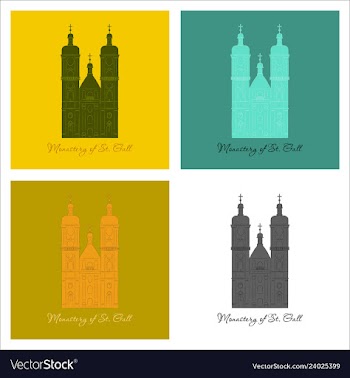 Switzerland abbey of saint gall travel flat icon vector image