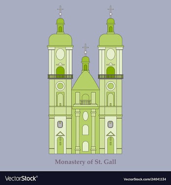 Switzerland abbey of saint gall travel flat icon vector image