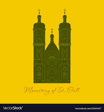 Switzerland abbey of saint gall travel flat icon vector image