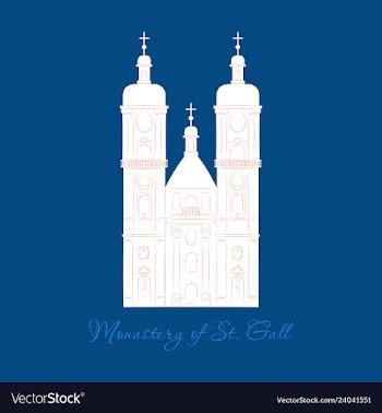 Switzerland abbey of saint gall travel flat icon vector image