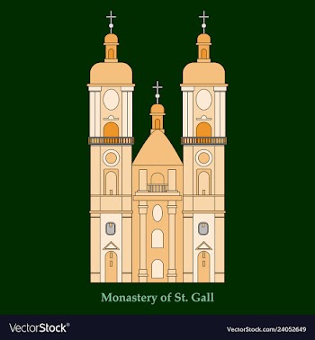Switzerland abbey of saint gall travel flat icon vector image