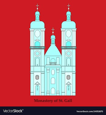 Switzerland abbey of saint gall travel flat icon vector image