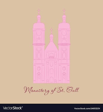 Switzerland abbey of saint gall travel flat icon vector image