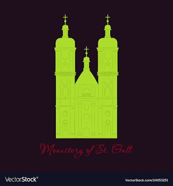 Switzerland abbey of saint gall travel flat icon vector image