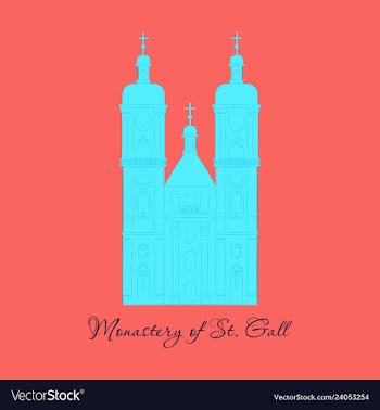 Switzerland abbey of saint gall travel flat icon vector image