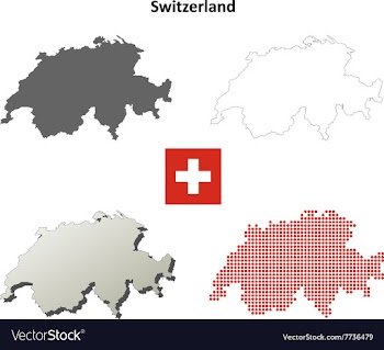 Switzerland outline map set vector image