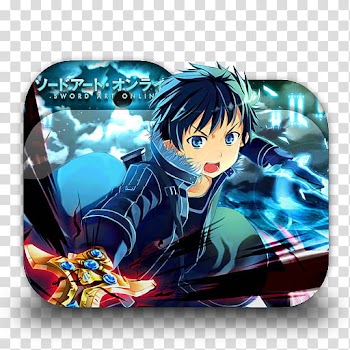 Sword Art Online Version  Anime Folder Icon b, Sword Art Online , anime character illustration transparent background PNG clipart