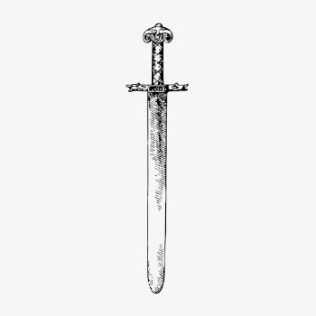 Sword clipart, vintage weapon illustration | Free Vector - rawpixel