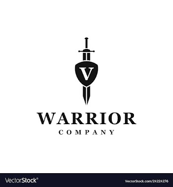 Sword shield logo design vector image