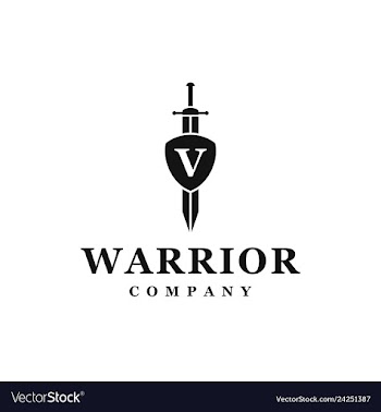 Sword shield logo design vector image