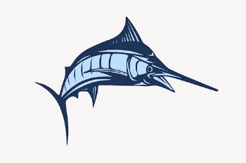 Swordfish sticker, sea life illustration | Free PSD - rawpixel