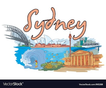 Sydney doodles vector image
