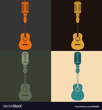 Symbol of a guitar and a microphone vector image