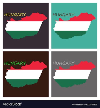 Symbol poster banner hungary map of hungary with vector image