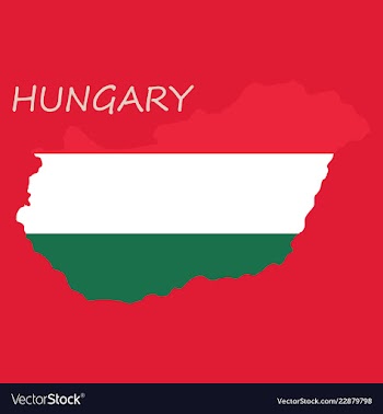 Symbol poster banner hungary map of hungary with vector image