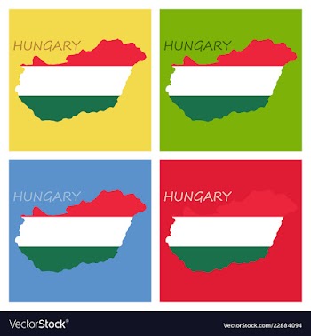Symbol poster banner hungary map of hungary with vector image