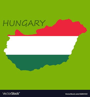 Symbol poster banner hungary map of hungary with vector image