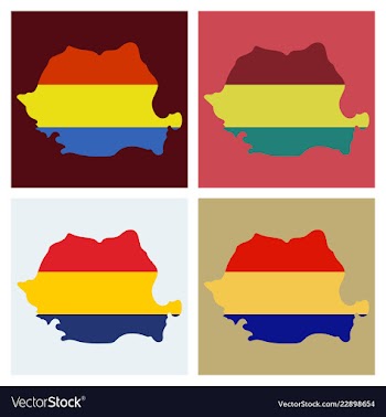 Symbol poster banner romania silhouette romanian vector image