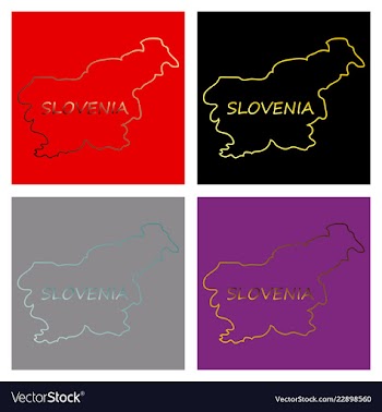 Symbol poster banner slovenia map of slovenia vector image