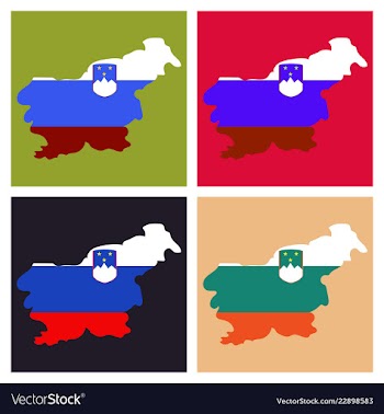 Symbol poster banner slovenia map of slovenia vector image