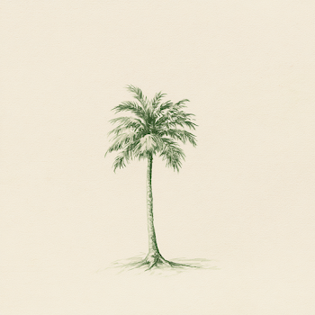 Symbolic Palm Tree with Roots