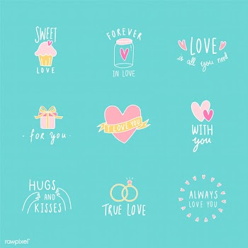 Symbols of love icon set vector | Free stock vector - 519733