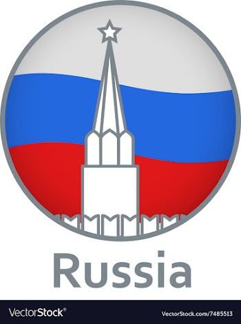 Symbols the flag and the Kremlin vector image