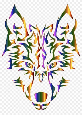 Symmetric Tribal Wolf No Background - Tribal Wolf