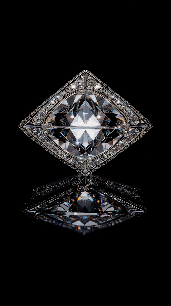 Symmetrical Diamond on Black Background