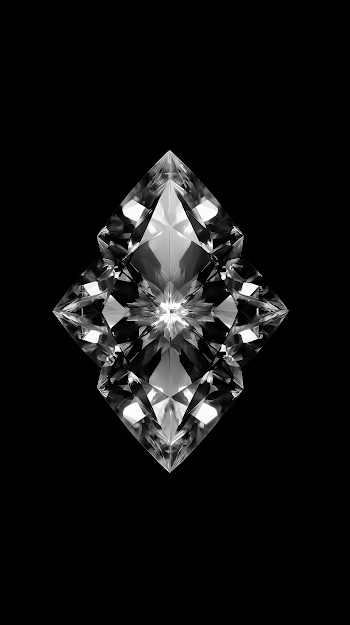 Symmetrical Diamond on Black Background