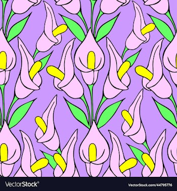 symmetrical seamless pattern of pink flowers on a